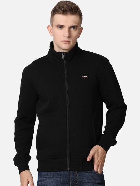

t-base Men Black Solid Sweatshirt
