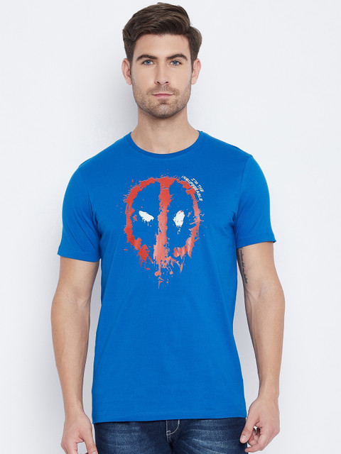 

Marvel by Wear Your Mind Men Blue Red Printed Cotton Pure Cotton T-shirt