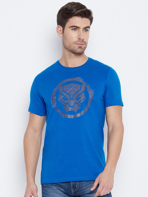 

Marvel by Wear Your Mind Men Blue Grey Printed Cotton Pure Cotton T-shirt