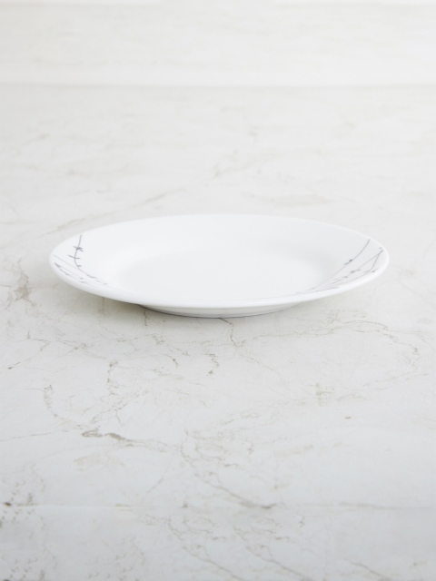 

Home Centre White Printed Bone China Side Plate