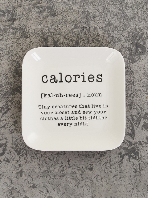 

Home Centre White Printed Melamine Square Appetizer Plate