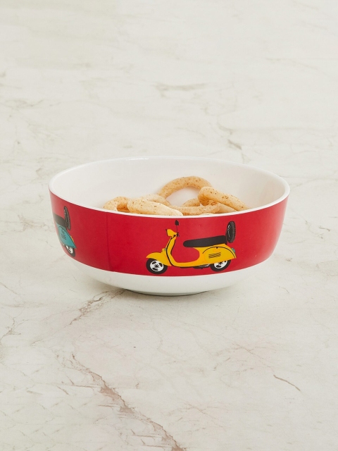 

Home Centre Red Printed Bone China Cereal Bowl