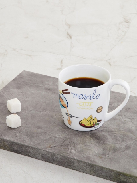

Home Centre White Printed Bone China Mug