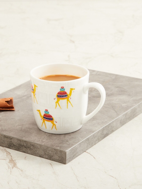 

Home Centre White Printed Bone China Mug