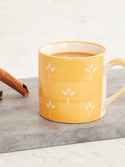 

Home Centre Yellow Printed Stoneware Mug