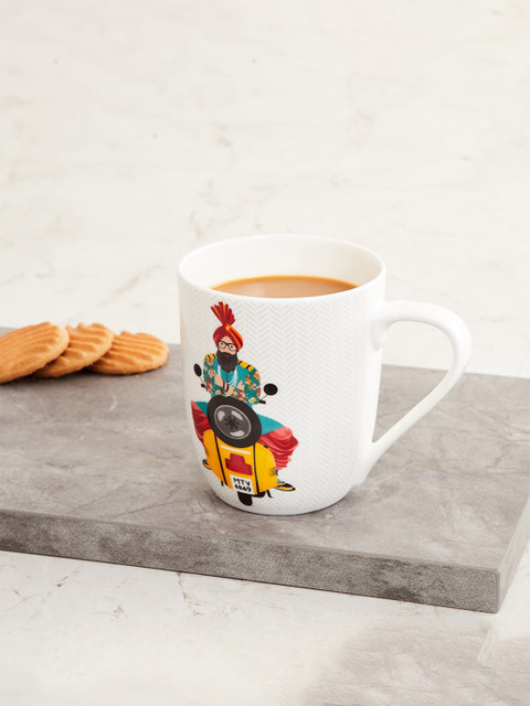 

Home Centre White Printed Bone China Mug