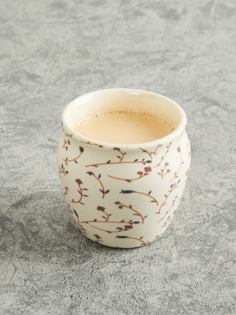 

Home Centre Cream Printed Stoneware Kulhad