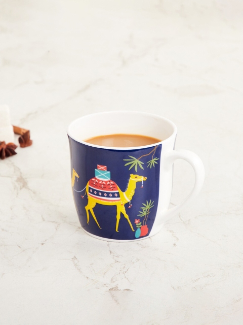 

Home Centre Blue Moroccan Bone China Small Mug, Navy blue