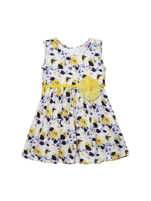 

ZION Girls White Floral Bow Dress