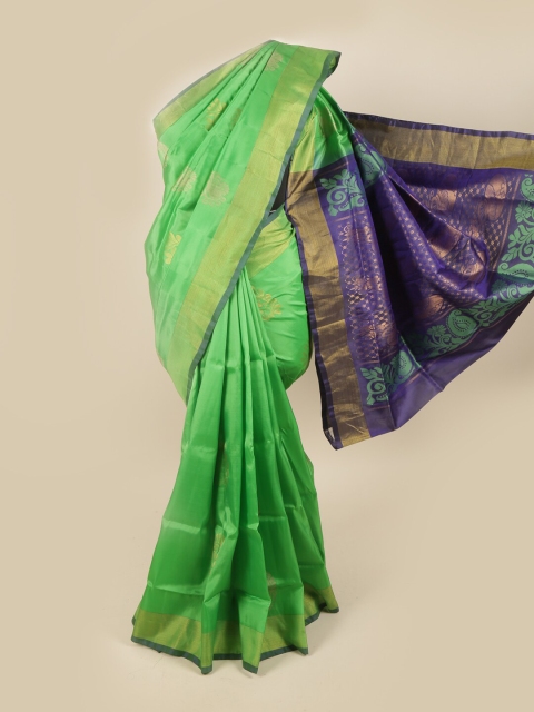

Pothys Green & Blue Ethnic Motifs Pure Silk Saree