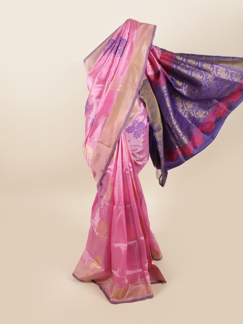 

Pothys Pink & Purple Ethnic Motifs Pure Silk Saree