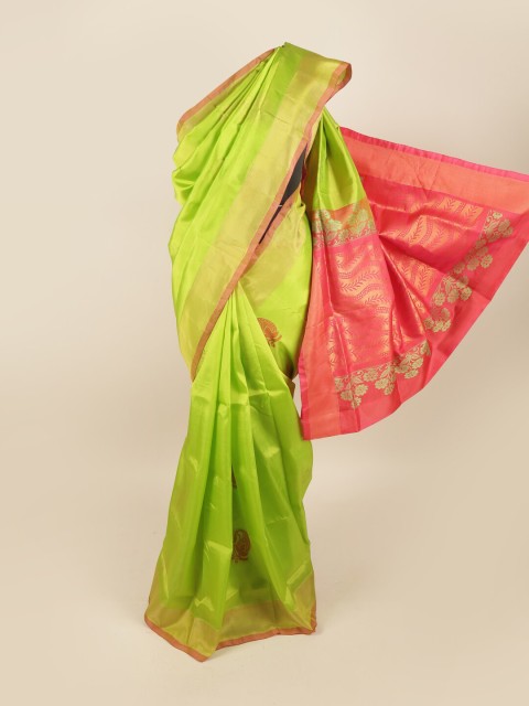 

Pothys Green & Pink Ethnic Motifs Pure Silk Saree