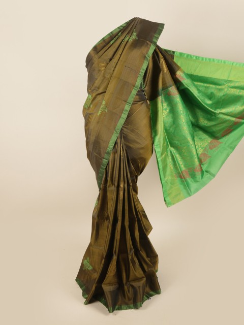 

Pothys Green Ethnic Motifs Pure Silk Saree