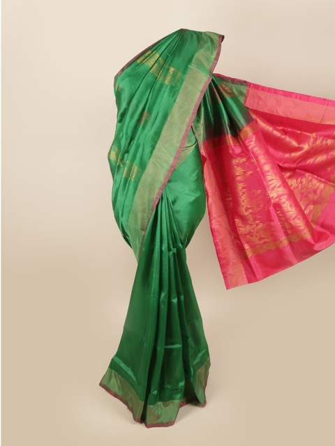 

Pothys Green & Red Ethnic Motifs Pure Silk Saree