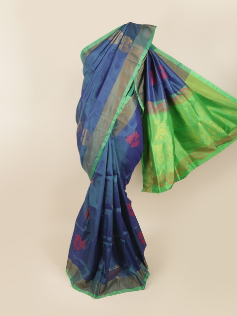 

Pothys Blue & Green Floral Pure Silk Saree
