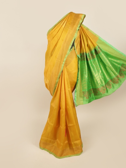 

Pothys Yellow & Green Ethnic Motifs Pure Silk Saree