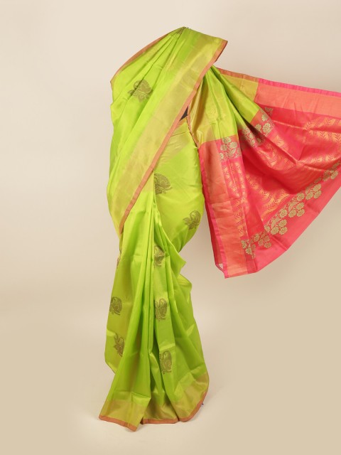 

Pothys Green & Magenta Ethnic Motifs Pure Silk Saree