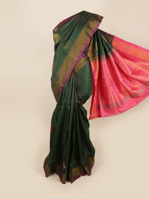 

Pothys Green & Pink Ethnic Motifs Pure Silk Saree