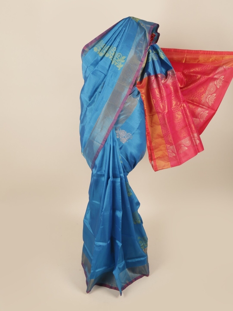 

Pothys Blue & Red Floral Pure Silk Saree