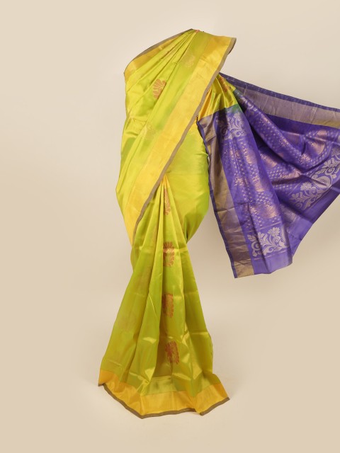 

Pothys Green & Blue Ethnic Motifs Pure Silk Saree