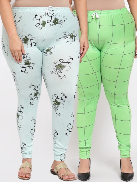 

KLOTTHE Plus Size Women Set of 2 Printed Leggings, Multi