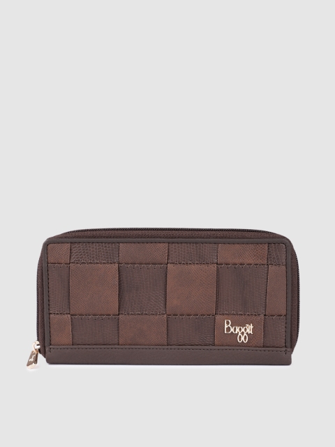 

Baggit Women Brown Solid Applique Synthetic Zip Around Wallet