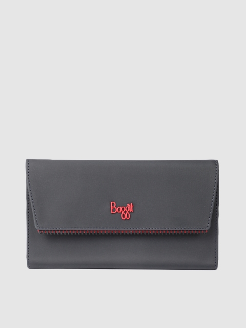 

Baggit Women Navy Blue Solid Zip Detail Three Fold Wallet