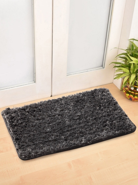 

Arrabi Set Of 2 Grey Solid Synthetic Floor Mats