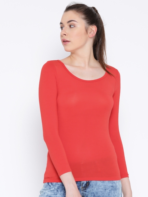 

Metersbonwe Women Red Fitted Top