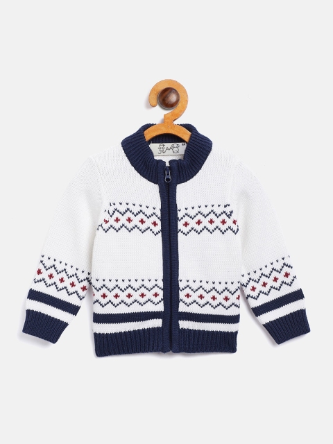 

JWAAQ Boys White & Navy Blue Pullover