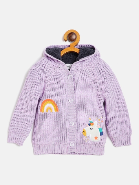 

JWAAQ Infants Girls Lavender & Yellow Embroidered Cardigan