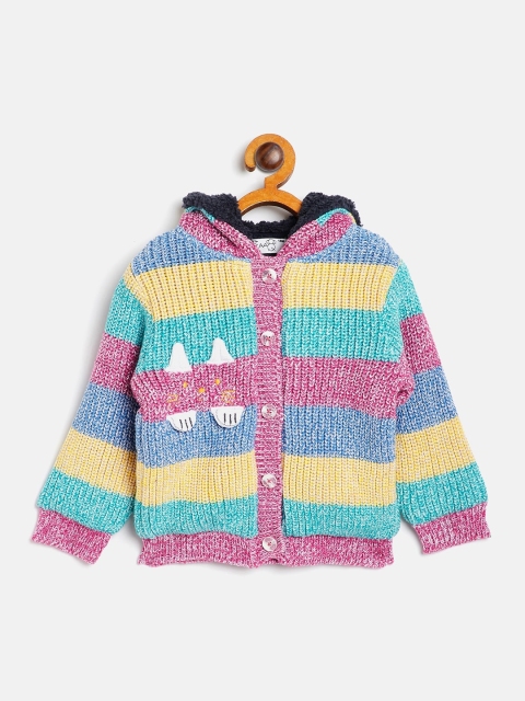 

JWAAQ Unisex Kids Pink & Blue Striped Pullover
