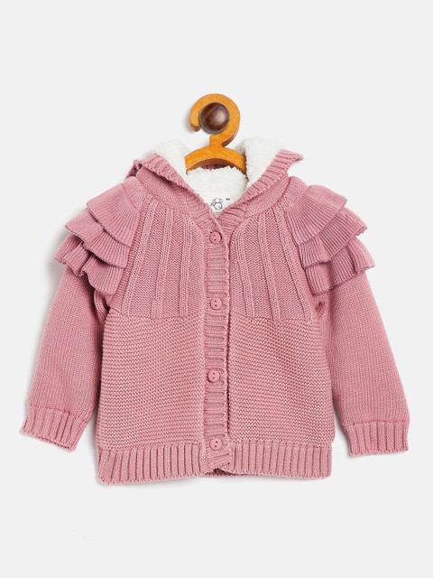 

JWAAQ Girls Pink Pure Cotton Cardigan