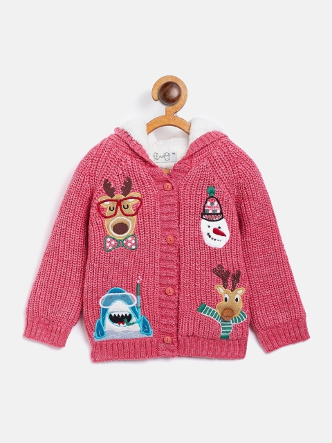 

JWAAQ Girls Pink & Blue Embroidered Sweater
