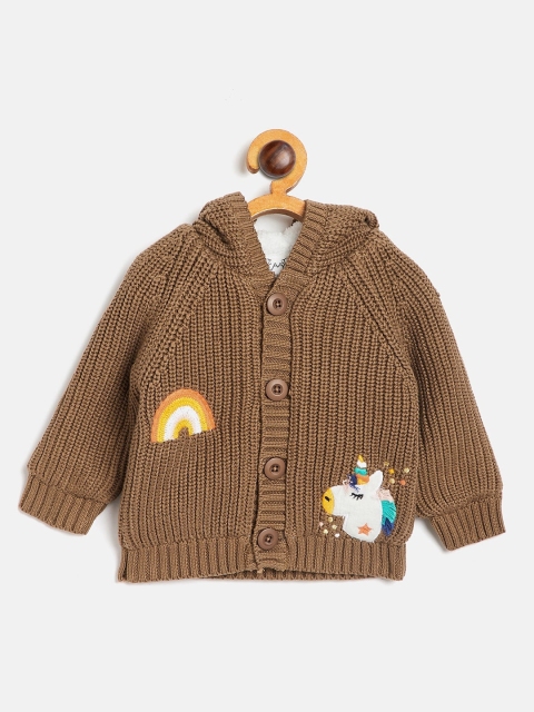 

JWAAQ Unisex Kids Brown & White Printed Pullover