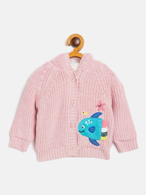 

JWAAQ Girls Pink & Blue Embroidered Pure Cotton Pullover