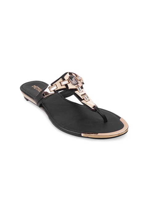 

Metro Women Black Ethnic T-Strap Flats