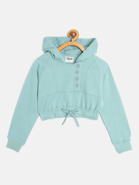 

GOJI Girls Blue Always In Vogue Crop Hoodie Sweatshirt