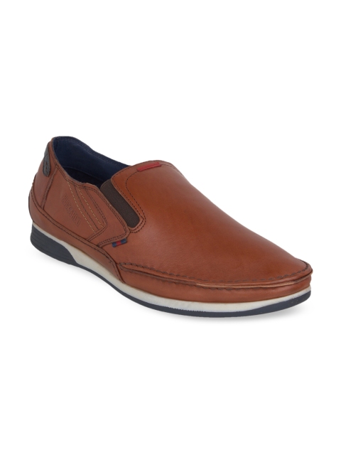 

Buckaroo Men Tan Brown Leather Slip-On Sneakers