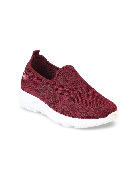 

WALKWAY Women Maroon Woven Design Slip-On Sneakers