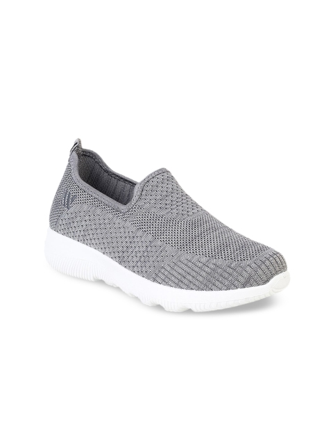 

WALKWAY Women Grey Woven Design Slip-On Sneakers
