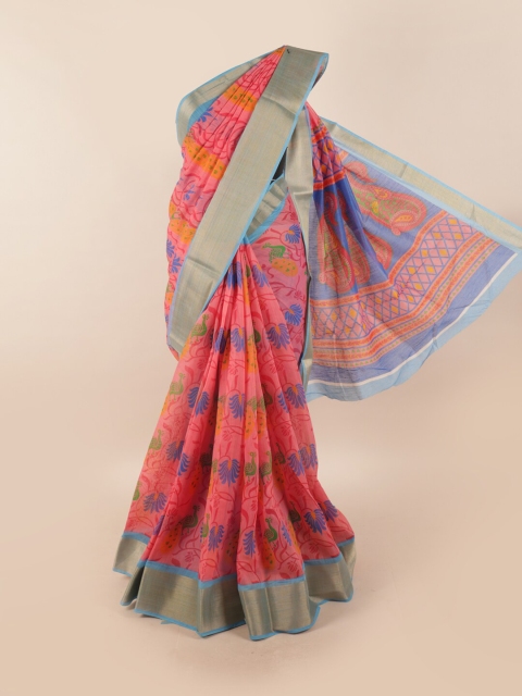 

Pothys Women Pink Printed Cotton Blend Saree