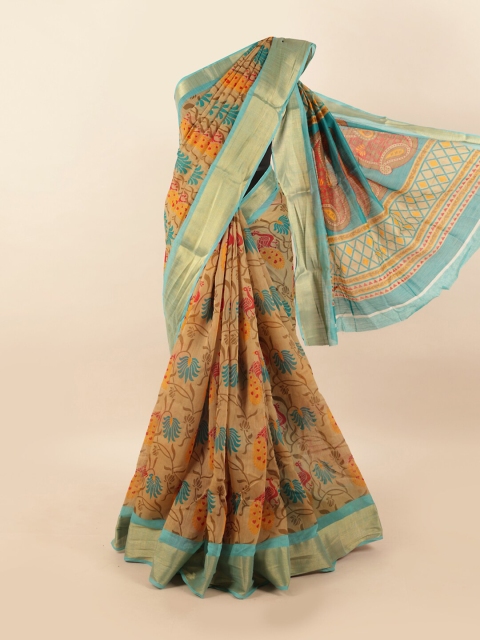 

Pothys Women Cream Printed Cotton Blend Saree