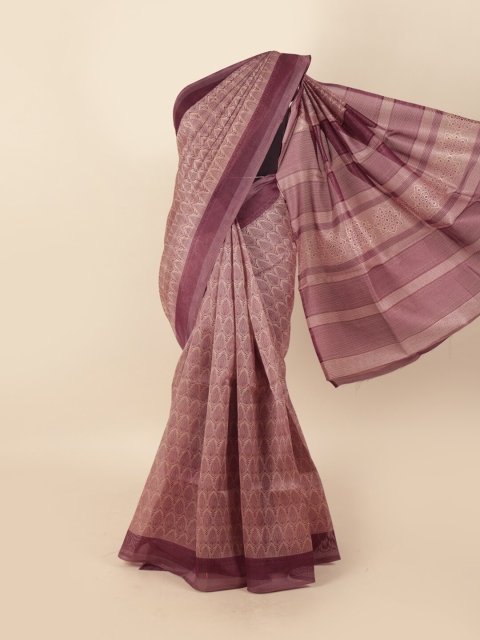 

Pothys Maroon & Beige Ethnic Motifs Printed Saree