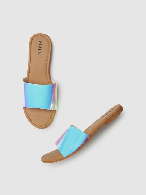 

STALK Women Multicoloured Colourblocked Open Toe Flats, Multi