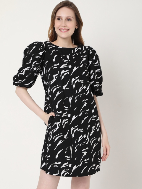 

Vero Moda Women Black & White A-Line Dress