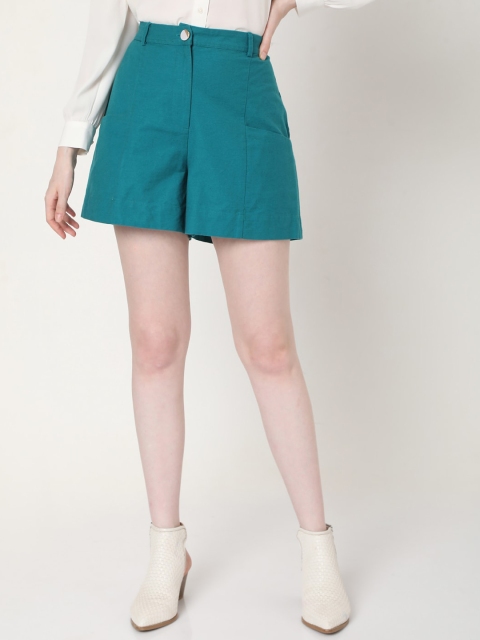 

Vero Moda Women Blue High-Rise Regular Shorts