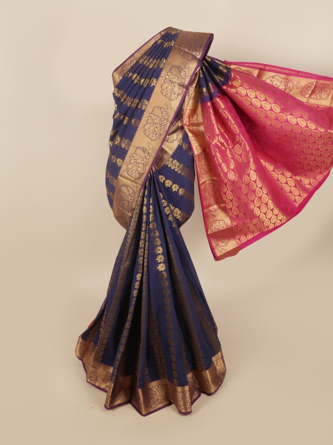 

Pothys Women Navy Blue Woven Design