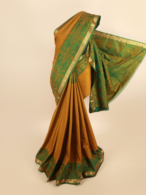 

Pothys Women Green Woven Design, Mustard