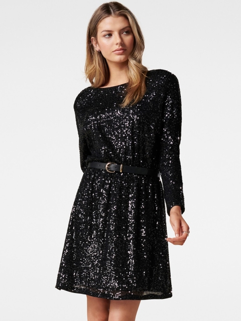 

Forever New Women Black Embellished Dress